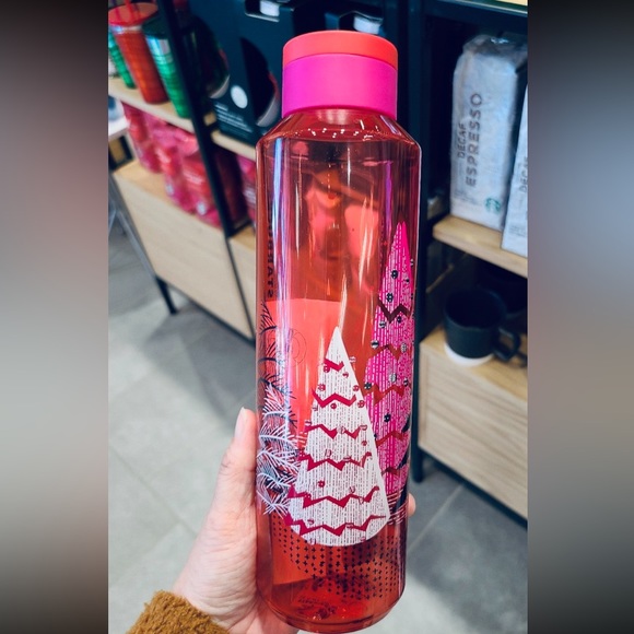 Starbucks Plastic Water Bottle Christmas Tree Tumbler Cup Limited Edition 2021 - Picture 3 of 9